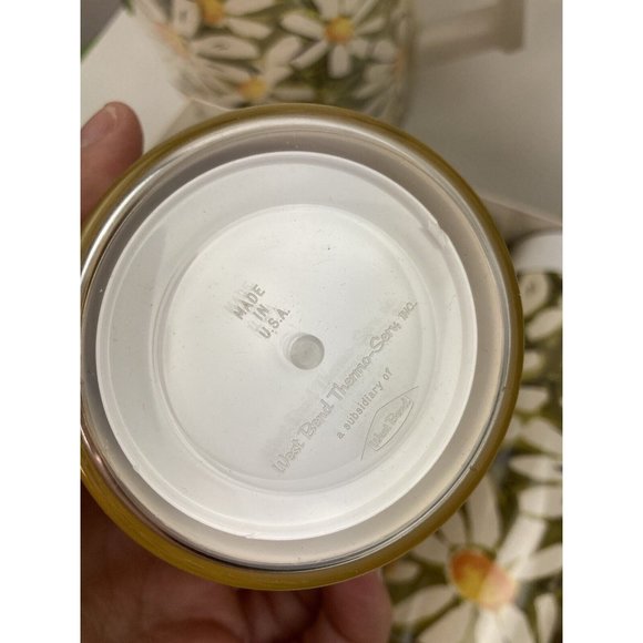 *5 Vintage West Bend Thermo-Serv Daisy Plastic tumblers 70s Pitcher RETRO Green - Picture 5 of 8